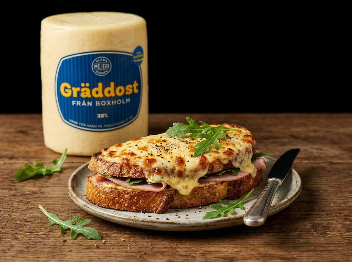 Gratinerad ostmacka med Gräddost